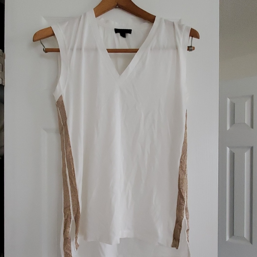 Jcrew v neck tank w metallic stripe on side